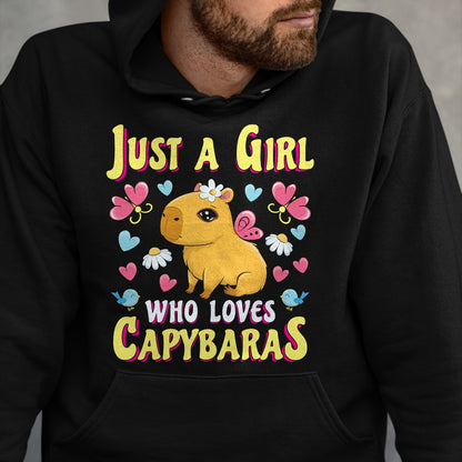 Cute Capybara Shirt, Funny Capybara Unisex T-Shirt/Hoodie/Sweatshirt HLT00 - Capybaras Cute Capybara Animal Lovers Gift Capybara Girl Long Sleeve T-Shirt