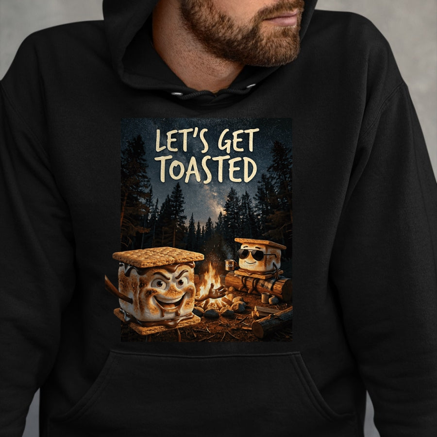 Funny Camping Shirt, Gift For Camping Lover Unisex T-Shirt/Hoodie/Sweatshirt HLT00 - Let_s Get Toasted Camping S_Mores Marshmallow Smores T-Shirt