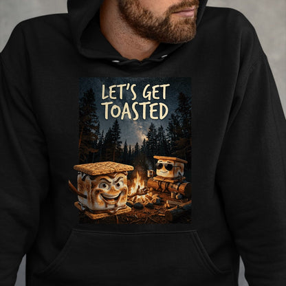Funny Camping Shirt, Gift For Camping Lover Unisex T-Shirt/Hoodie/Sweatshirt HLT00 - Let_s Get Toasted Camping S_Mores Marshmallow Smores T-Shirt