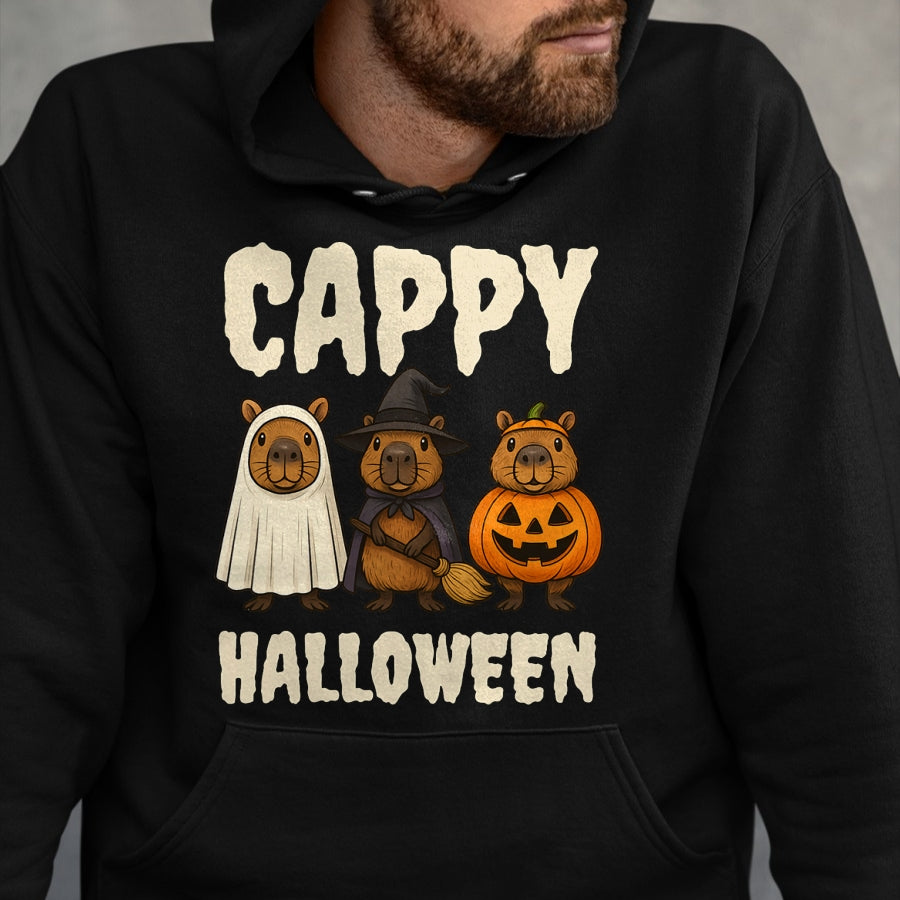 Cute Capybara Shirt, Funny Capybara UnisexT-Shirt/Hoodie/Sweatshirt HLT00 - Cappy Halloween Funny Capybara Ghost Witch Pumpkin Spooky T-Shirt