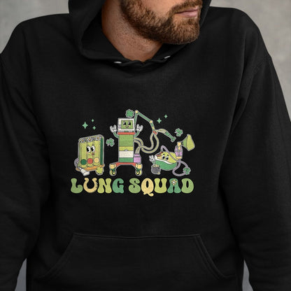Patrick Day Shirts for Family, Funny Patrick Day shirts, st patrick's day Unisex T-Shirt/Hoodie/Sweatshirt HLT00 - Lung Squad Respiratory Therapist St Patrick Day Pulmonologit T-Shirt