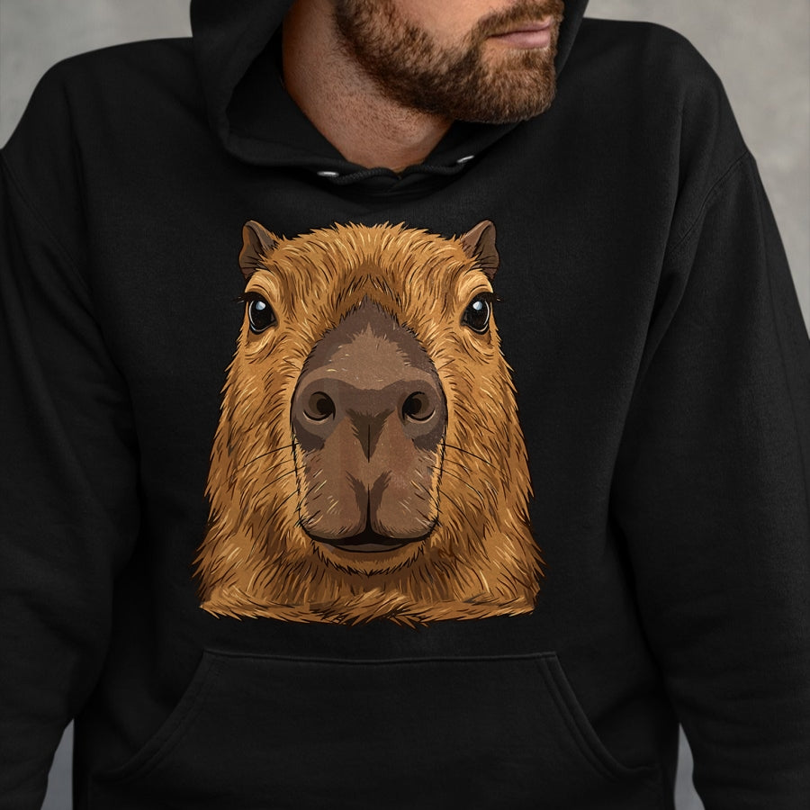 Cute Capybara Shirt, Funny Capybara Unisex T-Shirt/Hoodie/Sweatshirt HLT00 - Capybara Face Cute Animal Capybaras Lover T-Shirt