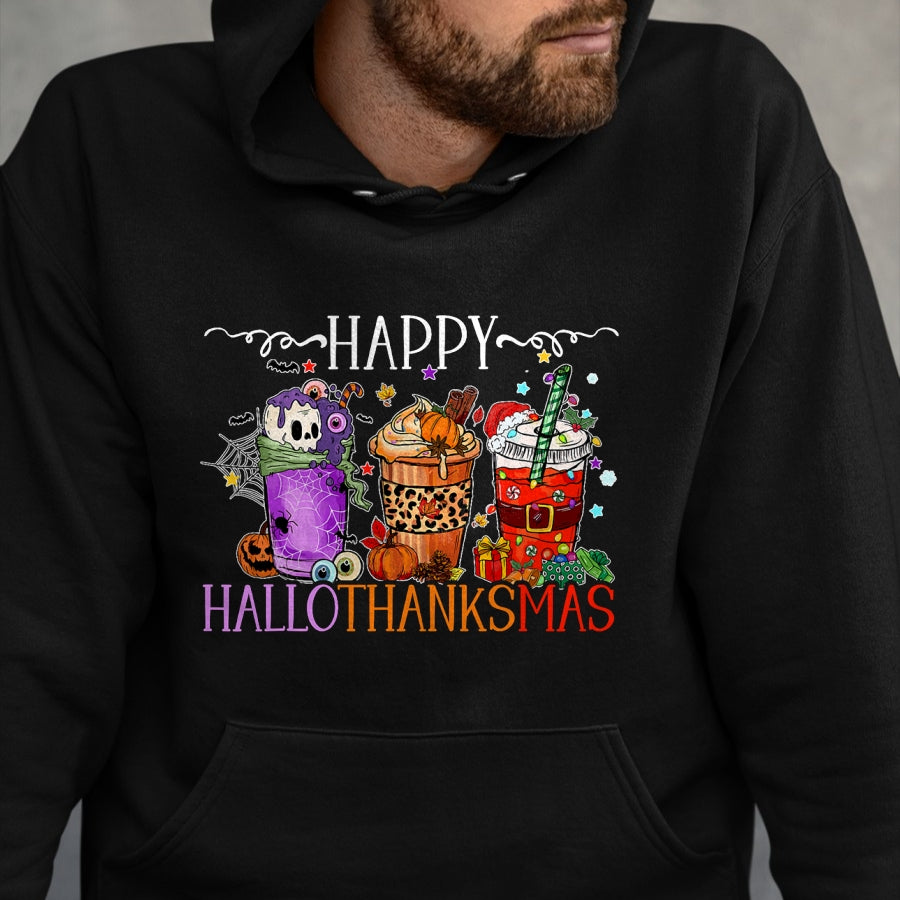 Best Thanksgiving Family Shirt , Funny Thanksgiving UnisexT-Shirt/Hoodie/Sweatshirt HLT00 - Happy Hallothanksmas Halloween Thanksgiving Christmas T-Shirt