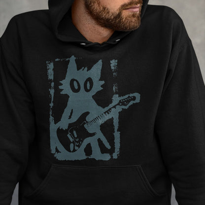 Guitar Lover Shirt, Funny Guitar UnisexT-Shirt/Hoodie/Sweatshirt HLT00 - Cat Playing Guitar Rock Star Rock and Roll Men Women Kids T-Shirt
