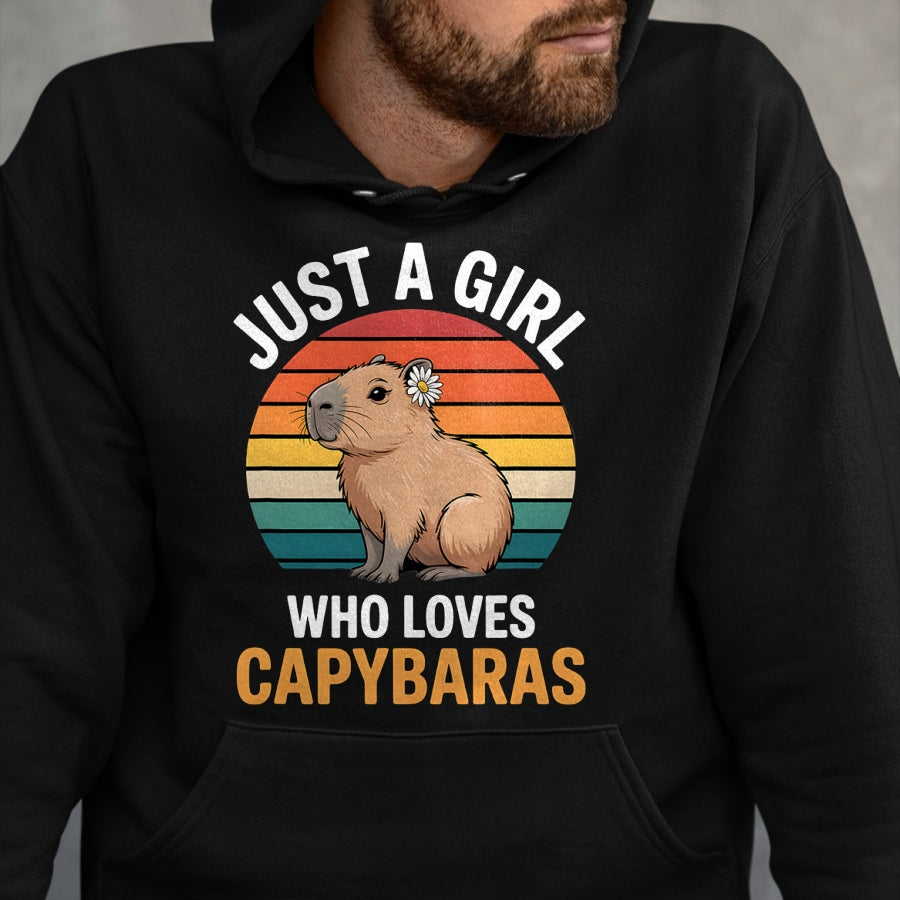 Cute Capybara Shirt, Funny Capybara Unisex T-Shirt/Hoodie/Sweatshirt HLT00 - Girls Capybara T-Shirt (1)