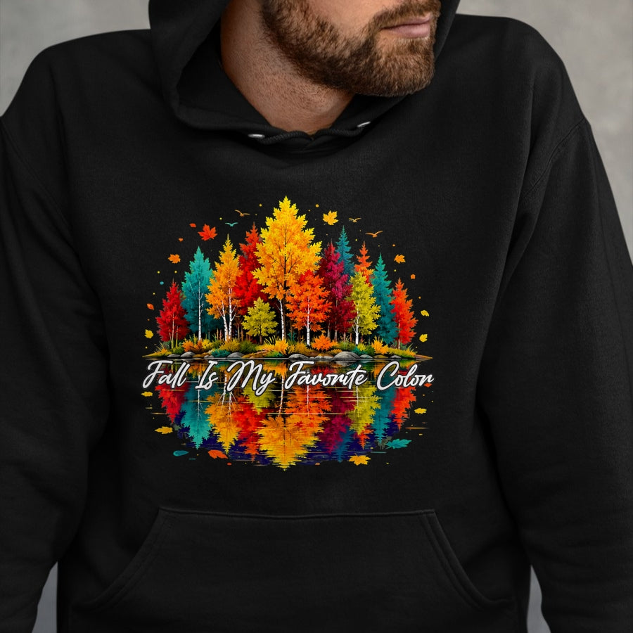 Best Thanksgiving Family Shirt , Funny Thanksgiving UnisexT-Shirt/Hoodie/Sweatshirt HLT00 - Vintage Autumn Leaves Funny Fall is My Favorite Color T-Shirt
