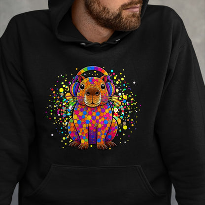 Cute Capybara Shirt, Funny Capybara UnisexT-Shirt/Hoodie/Sweatshirt HLT00 - Funny Capybara Dots Art Animal Lovers Students Boys Girls T-Shirt (1)