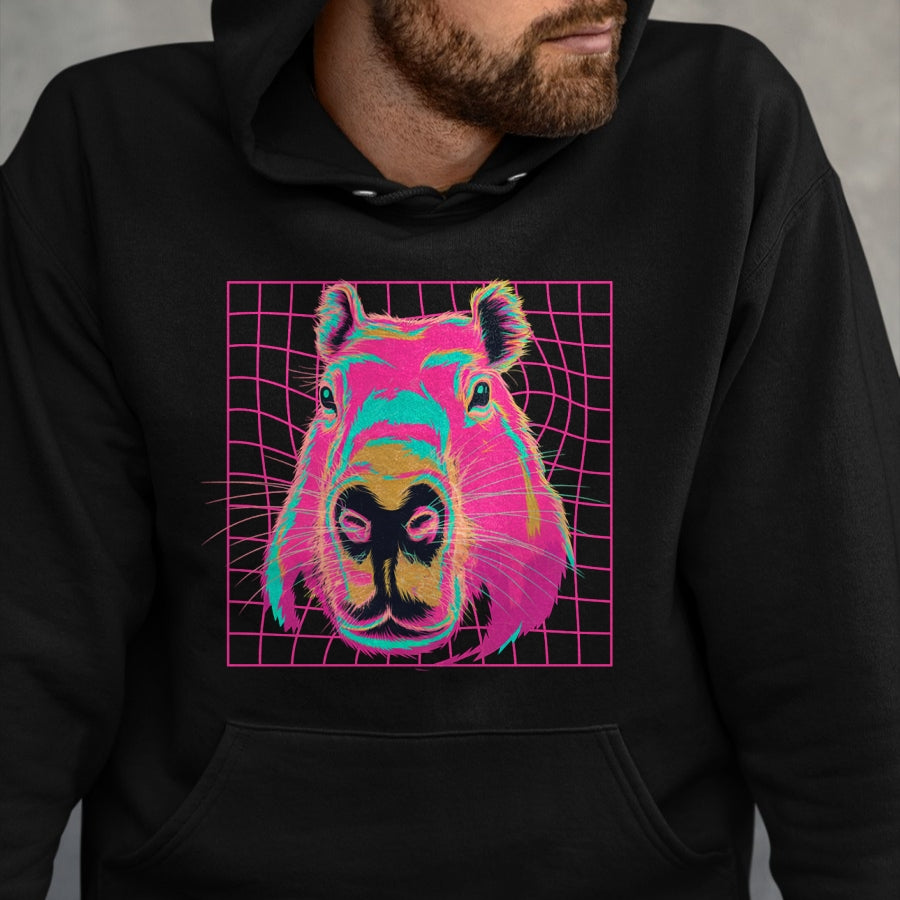 Cute Capybara Shirt, Funny Capybara Unisex T-Shirt/Hoodie/Sweatshirt HLT00 - Capybara Retro Art Long Sleeve T-Shirt