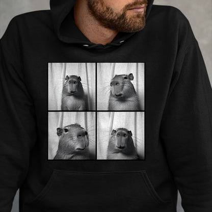Cute Capybara Shirt, Funny Capybara Unisex T-Shirt/Hoodie/Sweatshirt HLT00 - Capybara Capy Photobooth Quirky Funny Animal T-Shirt
