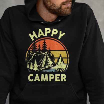 Funny Camping Shirt, Gift For Camping Lover Unisex T-Shirt/Hoodie/Sweatshirt HLT00 - One Happy Camper Toddler Boy Funny Camping Campfire Puns T-Shirt