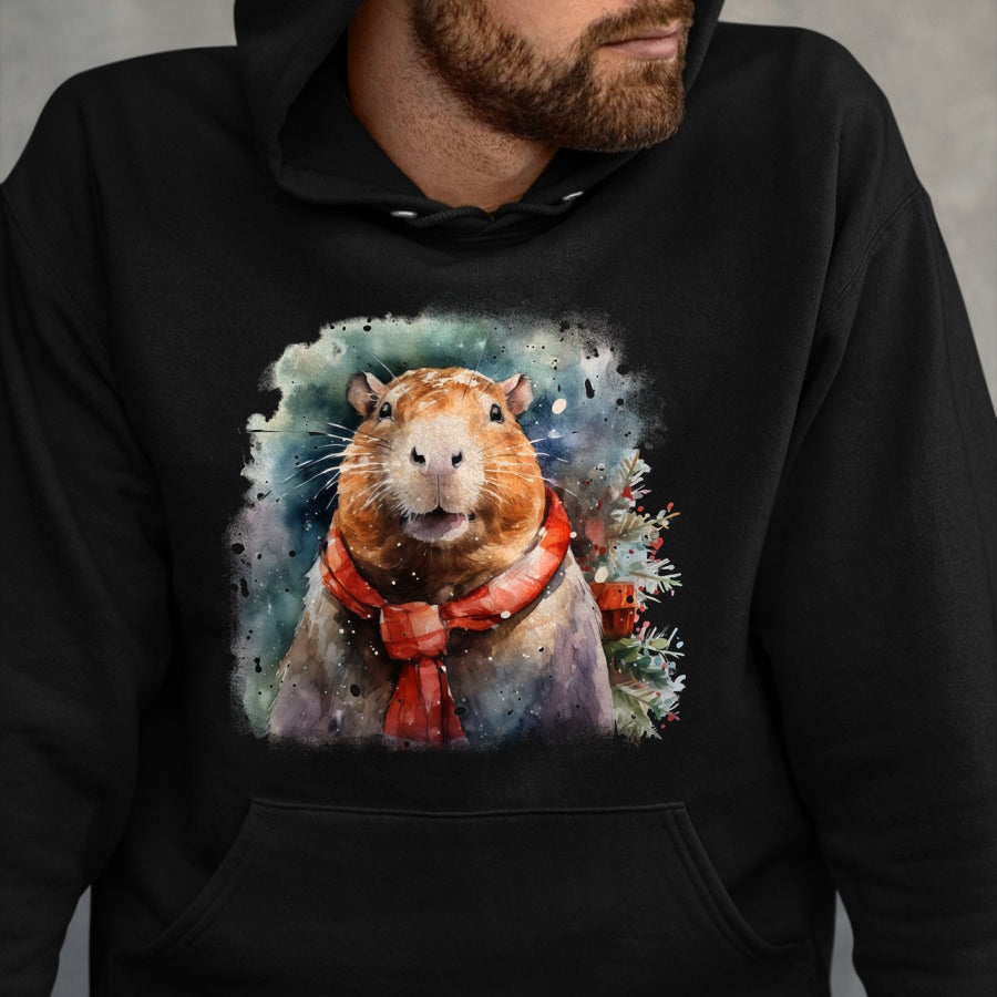 Cute Capybara Shirt, Funny Capybara Unisex T-Shirt/Hoodie/Sweatshirt HLT00 - Capybara Christmas Long Sleeve T-Shirt (1)