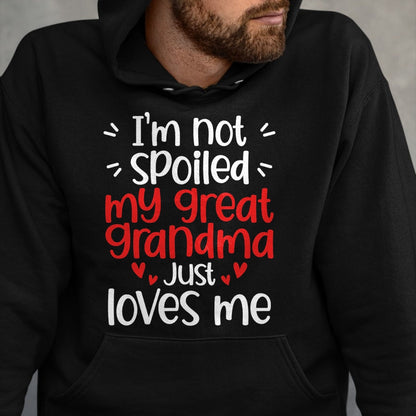 Best Wife Shirt, Wife and Husband Unisex T-Shirt/Hoodie/Sweatshirt HLT00 - I'm Not Spoiled My Great Grandma Loves Me Funny Best Friend T-Shirt