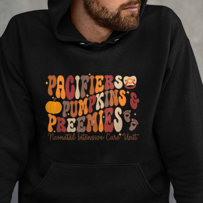 Best Thanksgiving Family Shirt , Funny Thanksgiving UnisexT-Shirt/Hoodie/Sweatshirt HLT00 - Retro Pacifiers Pumpkins Preemies Thanksgiving NICU Nurse T-Shirt