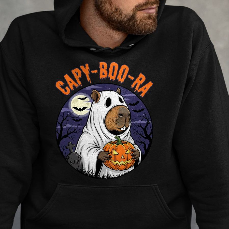 Cute Capybara Shirt, Funny Capybara UnisexT-Shirt/Hoodie/Sweatshirt HLT00 - Capy-Boo-Ra Cute Capybara Boo Ghost Funny Cappy Halloween T-Shirt