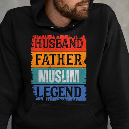 Gift for Dad Shirt, Funny Dad Unisex T-Shirt/Hoodie/Sweatshirt HLT00 – Father Husband MUSLIM Legend Proud Dad Funny Retro Papa T-Shirt