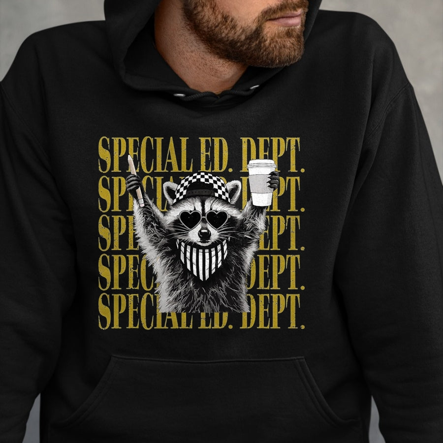 Best Student Shirt, Funny Back To School UnisexT-Shirt/Hoodie/Sweatshirt HLT00 - Women Special Ed Teacher Funny Feral Raccoon Back to School T-Shirt, Men, Black, Large