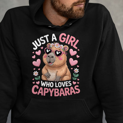 Cute Capybara Shirt, Funny Capybara Unisex T-Shirt/Hoodie/Sweatshirt HLT00 - Girls Capybara T-Shirt