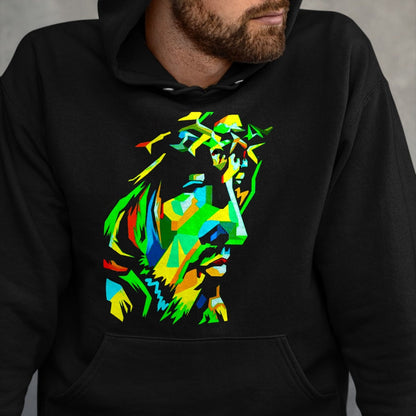 Christian Tee, Christian Faith Unisex T-Shirt/Hoodie/Sweatshirt HLT00 - Jesucristo Pop Art Jesus Christ Face, Catholic Icon Painting T-Shirt
