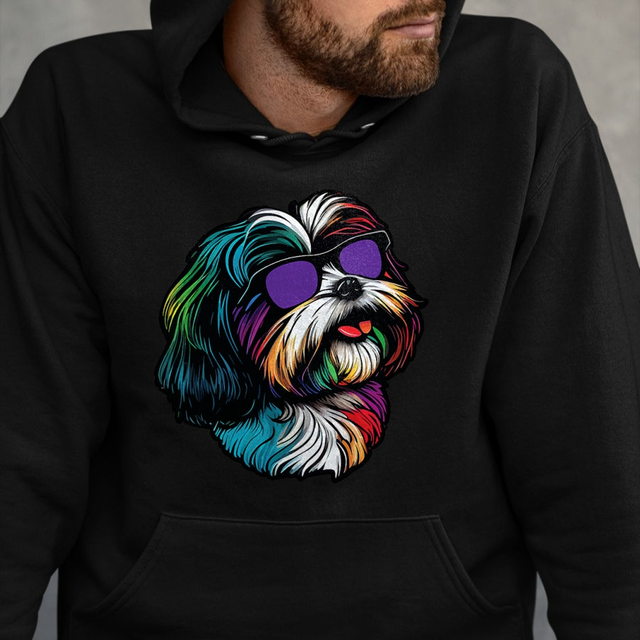 Dog Love Shirt, Dog Lover Gift T-Shirt/Hoodie/Sweatshirt HLT00 - Dad Mom Cool Dog Sunglasses - Shih Tzu T-Shirt
