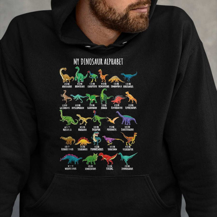 Best Dinosaur Lover Shirt, Funny Dinosaur UnisexT-Shirt/Hoodie/Sweatshirt HLT00 - Types of Dinosaurs Alphabet A-Z ABC Dino Identification T-Shirt, Youth, Purple, X-Small