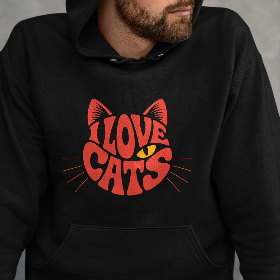 Cat Love Shirt, Funny Cat Lover Gift UnisexT-Shirt/Hoodie/Sweatshirt HLT00 - I Love Cats T-Shirt