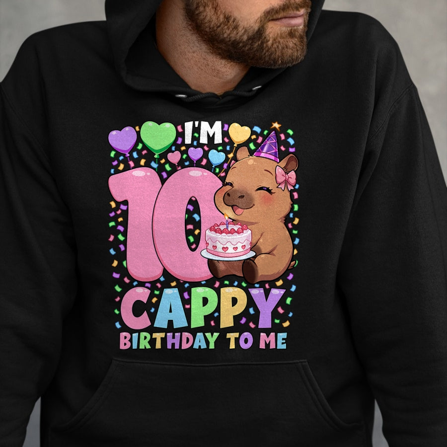 Cute Capybara Shirt, Funny Capybara UnisexT-Shirt/Hoodie/Sweatshirt HLT00 - Capybara Birthday Shirt Kawaii Girl Capybara 10th Birthday T-Shirt