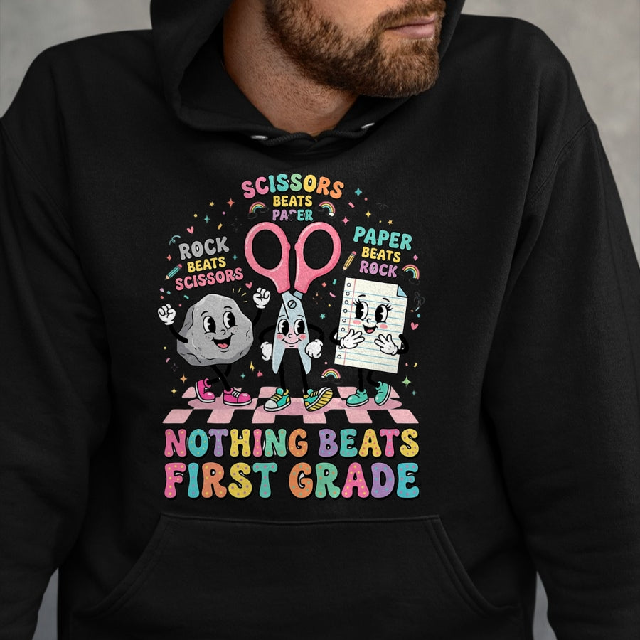 Best Student Shirt, Funny Back To School UnisexT-Shirt/Hoodie/Sweatshirt HLT00 - Nothing Beats 1st Grade Funny Back to School Teachers T-Shirt