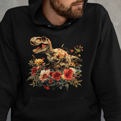 Best Dinosaur Lover Shirt, Funny Dinosaur UnisexT-Shirt/Hoodie/Sweatshirt HLT00 - Dinosaur Dino Trex Floral Flower Graphic T-Shirt