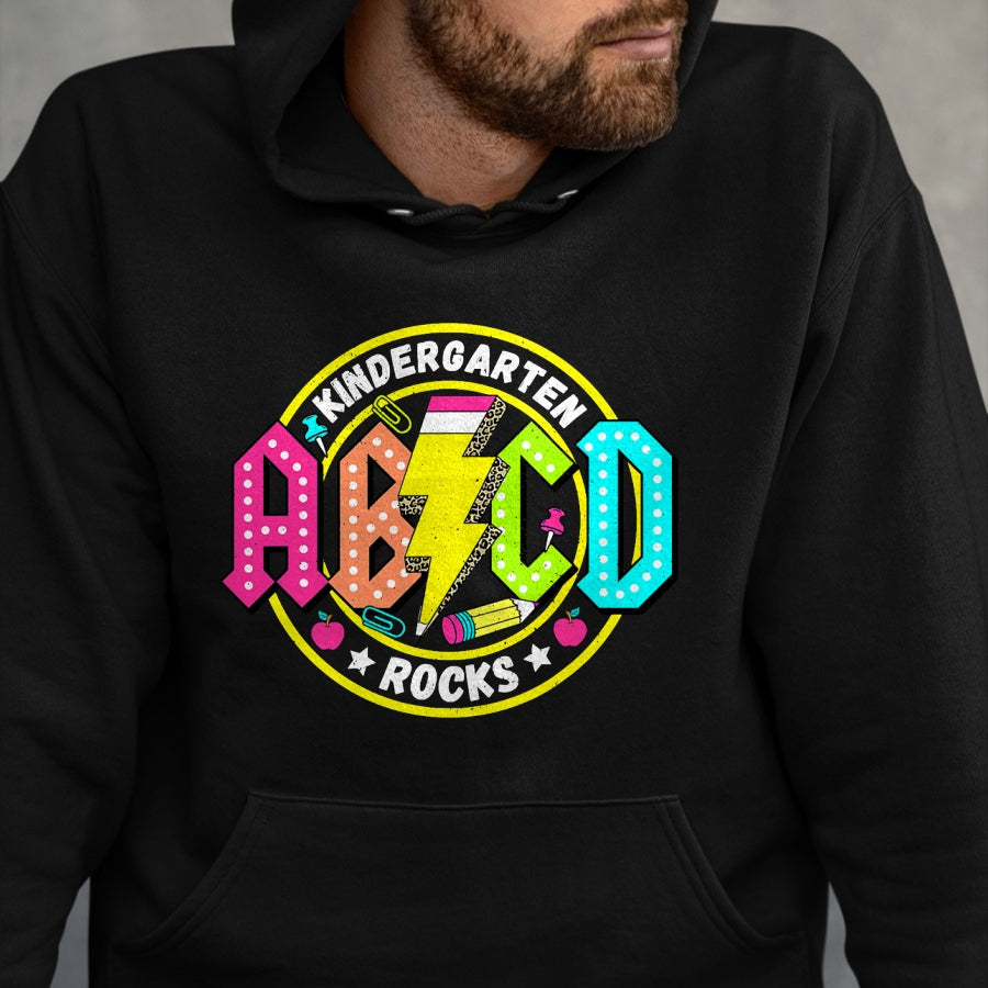 Best Student Shirt, Funny Back To School UnisexT-Shirt/Hoodie/Sweatshirt HLT00 - Kindergarten Rocks ABCD Back to School Funny Rock Teacher T-Shirt