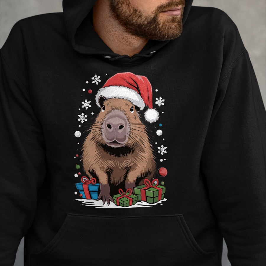 Cute Capybara Shirt, Funny Capybara Unisex T-Shirt/Hoodie/Sweatshirt HLT00 - Capybara Christmas Long Sleeve T-Shirt (4)