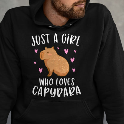 Cute Capybara Shirt, Funny Capybara Unisex T-Shirt/Hoodie/Sweatshirt HLT00 - Cute Capybara Just A Girl Who Loves Capybara T-Shirt