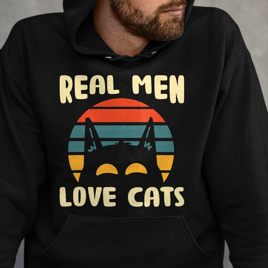 Cat Love Shirt, Funny Cat Lover Gift UnisexT-Shirt/Hoodie/Sweatshirt HLT00 - Real Men Love Cats Cat Lover T-Shirt