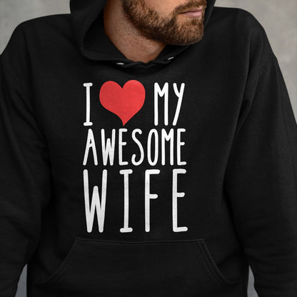 Best Wife Shirt, Wife and Husband Unisex T-Shirt/Hoodie/Sweatshirt HLT00 - Husband Birthday Gifts - I Love My Awesome Wife Long Sleeve T-Shirt