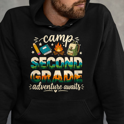 Best Teacher Shirt, Funny Teacher UnisexT-Shirt/Hoodie/Sweatshirt HLT00 - Camp Second Grade Adventure Awaits Girl Teacher Boy Kids T-Shirt