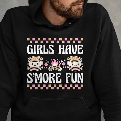 Funny Camping Shirt, Gift For Camping Lover Unisex T-Shirt/Hoodie/Sweatshirt HLT00 - Girls Have Smore Fun Camping Friends Camp Women Girl Kids T-Shirt