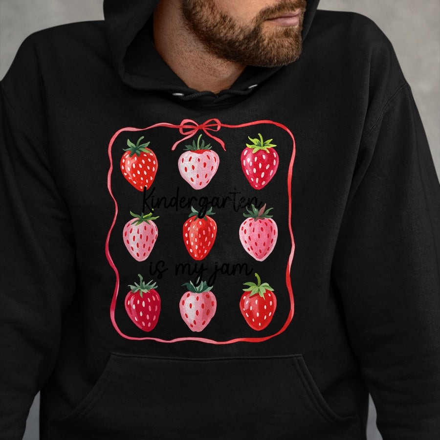 Best Student Shirt, Funny Back To School UnisexT-Shirt/Hoodie/Sweatshirt HLT00 - Kindergarten is My Jam Strawberry Teacher Kid Back to School T-Shirt