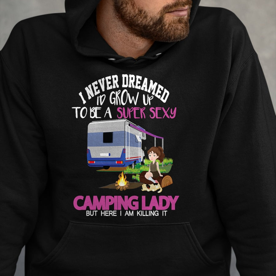 Funny Camping Shirt, Gift For Camping Lover Unisex T-Shirt/Hoodie/Sweatshirt HLT00 - Funny Saying Outdoor Camping Lady Adventure Holiday Women T-Shirt