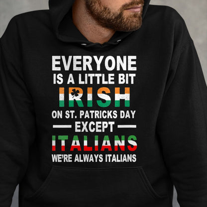 Patrick Day Shirts for Family, Funny Patrick Day shirts, st patrick's day Unisex T-Shirt/Hoodie/Sweatshirt HLT00 - Womens Everyone Is A Little Irish On St Patrick Day Except Italians V-Neck T-Shirt (1)