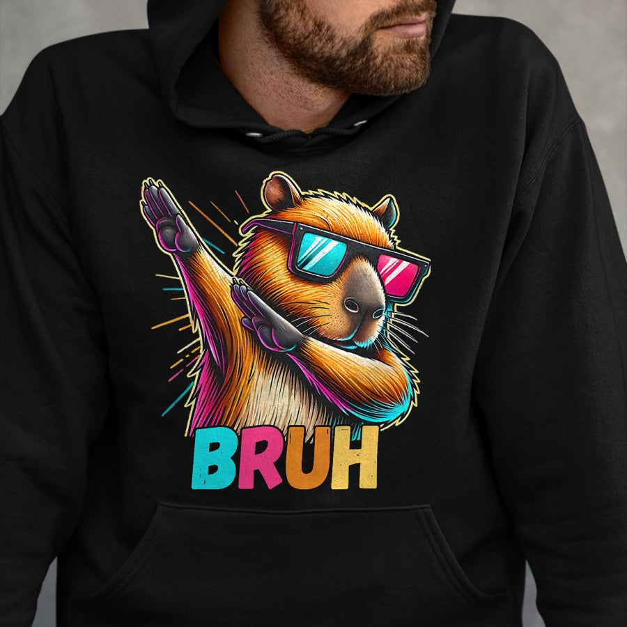 Cute Capybara Shirt, Funny Capybara Unisex T-Shirt/Hoodie/Sweatshirt HLT00 - Funny Dabbing Capy Bruh Teens Youth Kids Meme Rodent Lovers T-Shirt