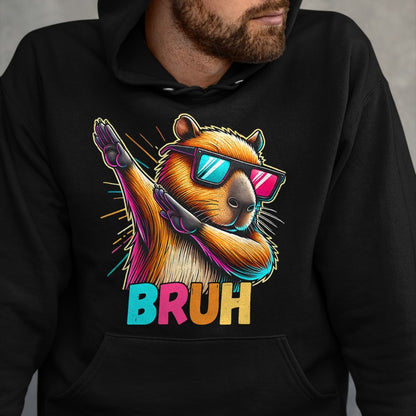 Cute Capybara Shirt, Funny Capybara Unisex T-Shirt/Hoodie/Sweatshirt HLT00 - Funny Dabbing Capy Bruh Teens Youth Kids Meme Rodent Lovers T-Shirt