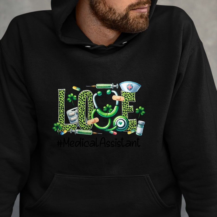 Patrick Day Shirts for Family, Funny Patrick Day shirts, st patrick's day Unisex T-Shirt/Hoodie/Sweatshirt HLT00 - Love Medical Assistant Life Nurse Shamrock Saint Patrick Day T-Shirt