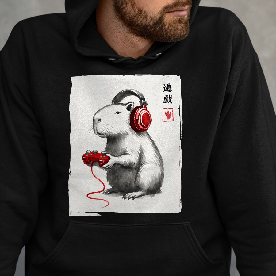 Cute Capybara Shirt, Funny Capybara Unisex T-Shirt/Hoodie/Sweatshirt HLT00 - Gamer Japanese Art Men Women Teens Kids Funny Capybara T-Shirt