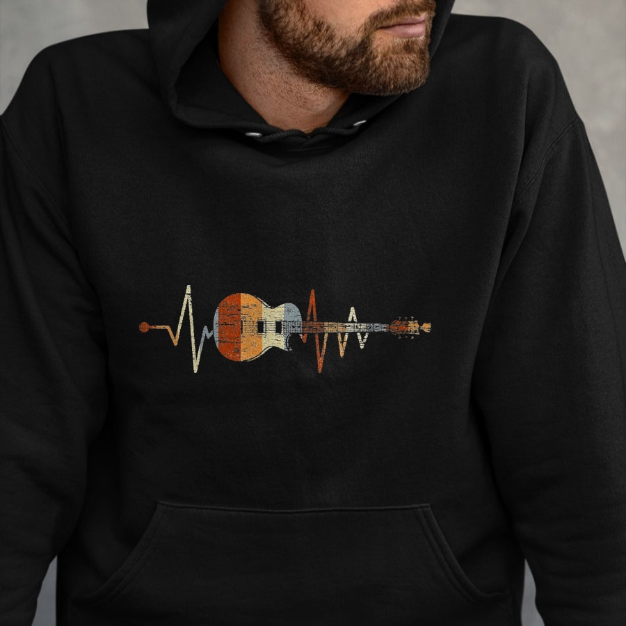 Guitar Lover Shirt, Funny Guitar UnisexT-Shirt/Hoodie/Sweatshirt HLT00 - Heartbeat Guitarist Guitar T-Shirt, Men, Black, 3X-Large