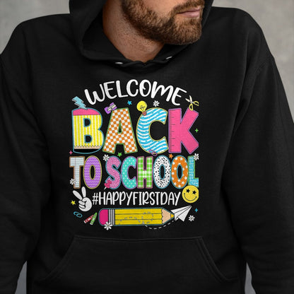 Best Student Shirt, Funny Back To School UnisexT-Shirt/Hoodie/Sweatshirt HLT00 - Welcome Back to School Happy First Day of School Teacher Kid T-Shirt, Men, Black, 3X-Large