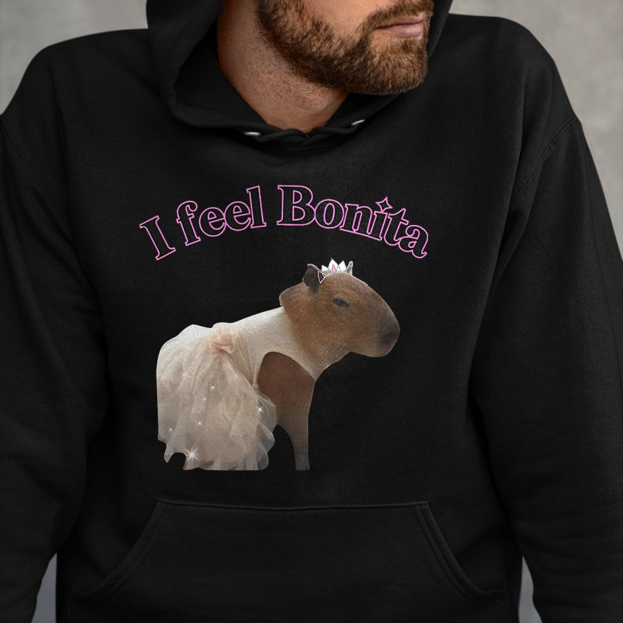 Cute Capybara Shirt, Funny Capybara Unisex T-Shirt/Hoodie/Sweatshirt HLT00 - I feel Bonita Capybara FUNNY T-Shirt
