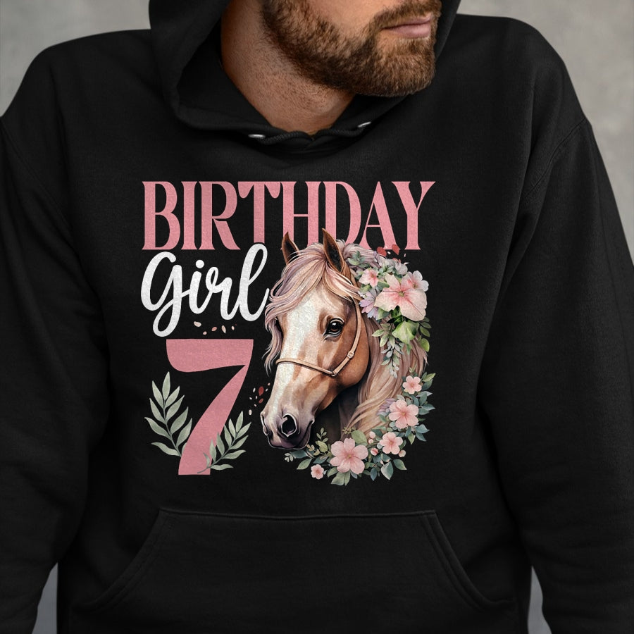 Best Horse Lover Shirt , Funny Horse UnisexT-Shirt/Hoodie/Sweatshirt HLT00 - Kids 7th Birthday 7 Year Old Girl Horses T-Shirt
