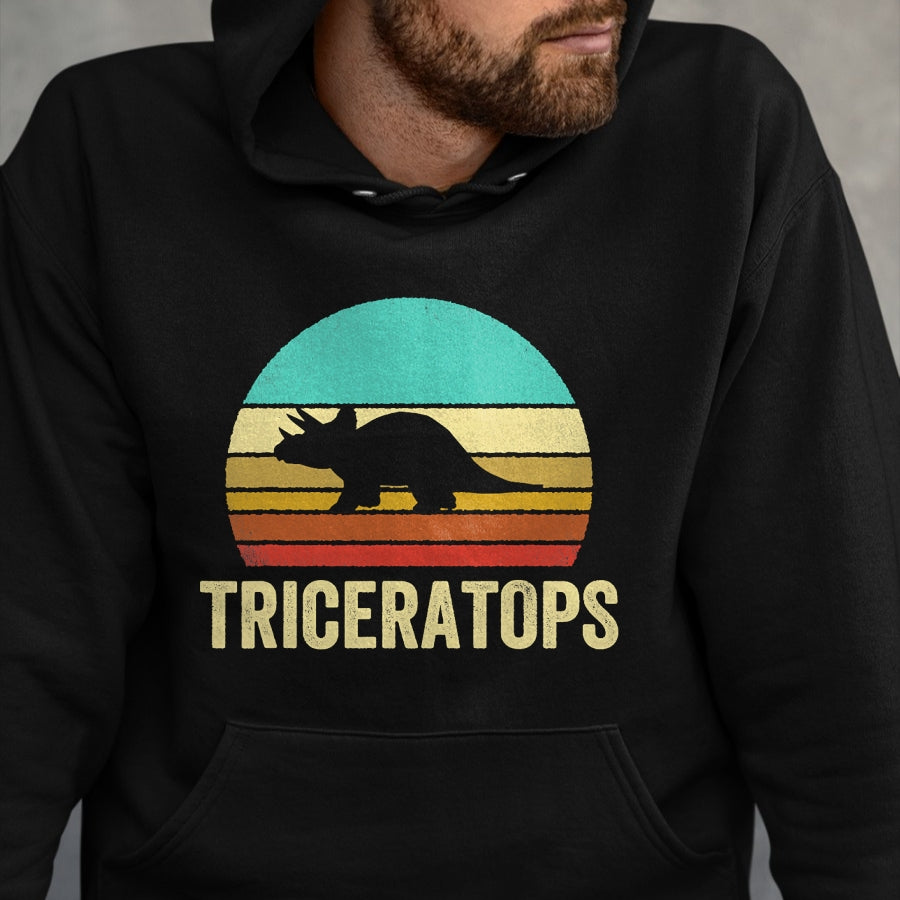 Best Dinosaur Lover Shirt, Funny Dinosaur UnisexT-Shirt/Hoodie/Sweatshirt HLT00 - Vintage Triceratops Shirt Sunset Dinosaur T-Shirt