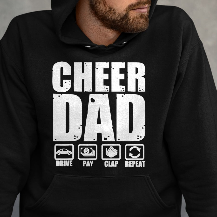 Gift for Dad Shirt, Funny Dad Unisex T-Shirt/Hoodie/Sweatshirt HLT00 – Funny Cheer Dad Proud Cheerleader Father Humor Fathers Day T-Shirt