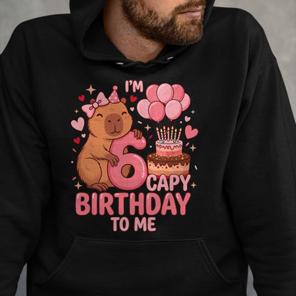 Cute Capybara Shirt, Funny Capybara UnisexT-Shirt/Hoodie/Sweatshirt HLT00 - Capybara 6 Year Birthday Girl Capybara 6th Birthday 2020 T-Shirt