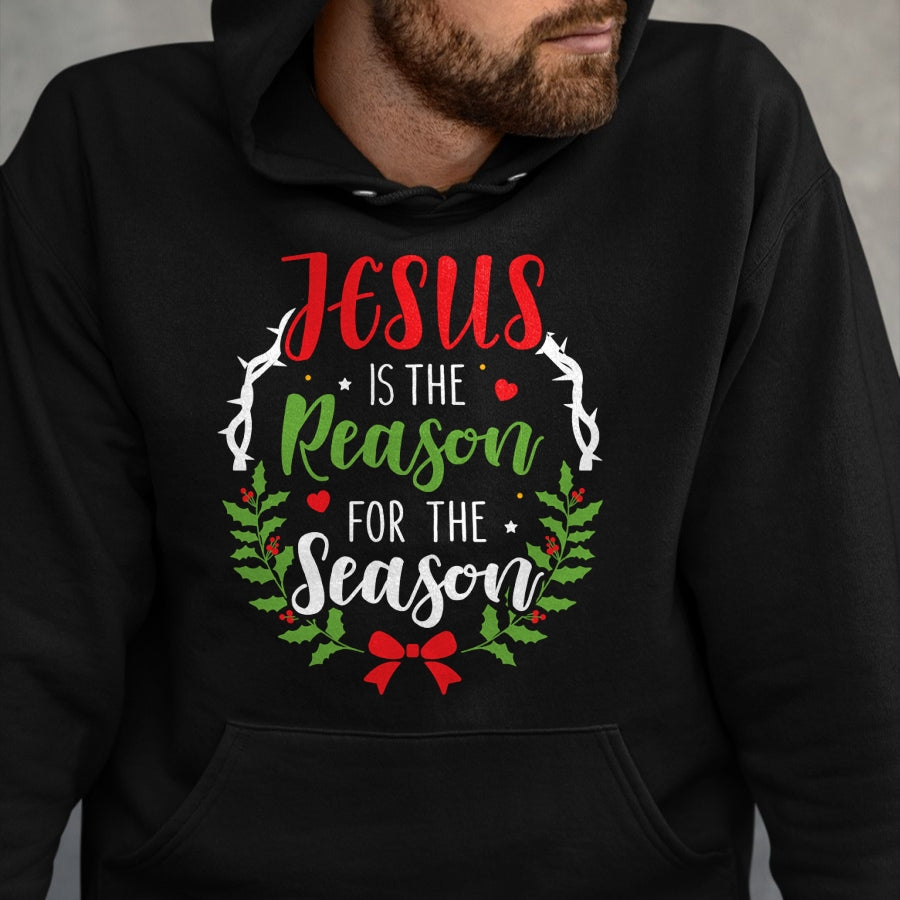 Christian Tee, Christian Faith Unisex T-Shirt/Hoodie/Sweatshirt HLT00 - Jesus is the reason for the season christian christmas Long Sleeve T-Shirt